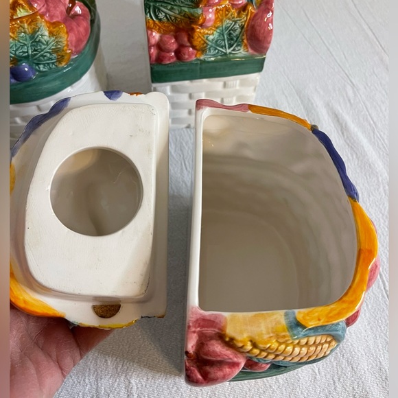 Cracker Barrel 1996 Harvest basket Canister 3 Piece Fruit Veggie Weave Basket - Picture 6 of 8